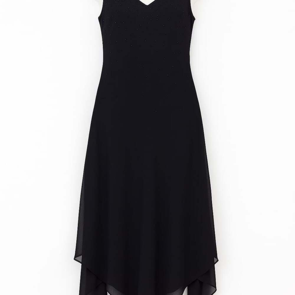 Evan Picone Black Beaded Cocktail Dress Size 12‎